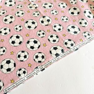 Marcus Bros Fabric Soccer Flannel Pink GIRL SOCCER BALL Sport Cotton Flannel 48"